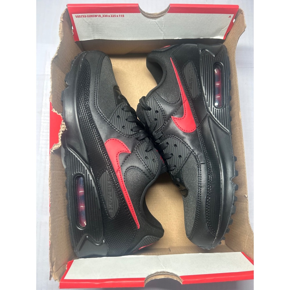 Nike Air Max 90 Black Tongue Red Size 11 IM9616 001 New/No Lid